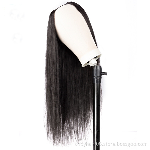 Natural 10A 180% Density Glueless Straight Brazilian Virgin Hair For Black WomenStraight U Part Wig Human Hair Wigs